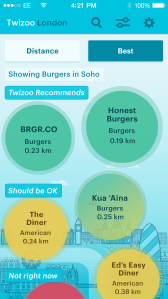 Food and drink app interface